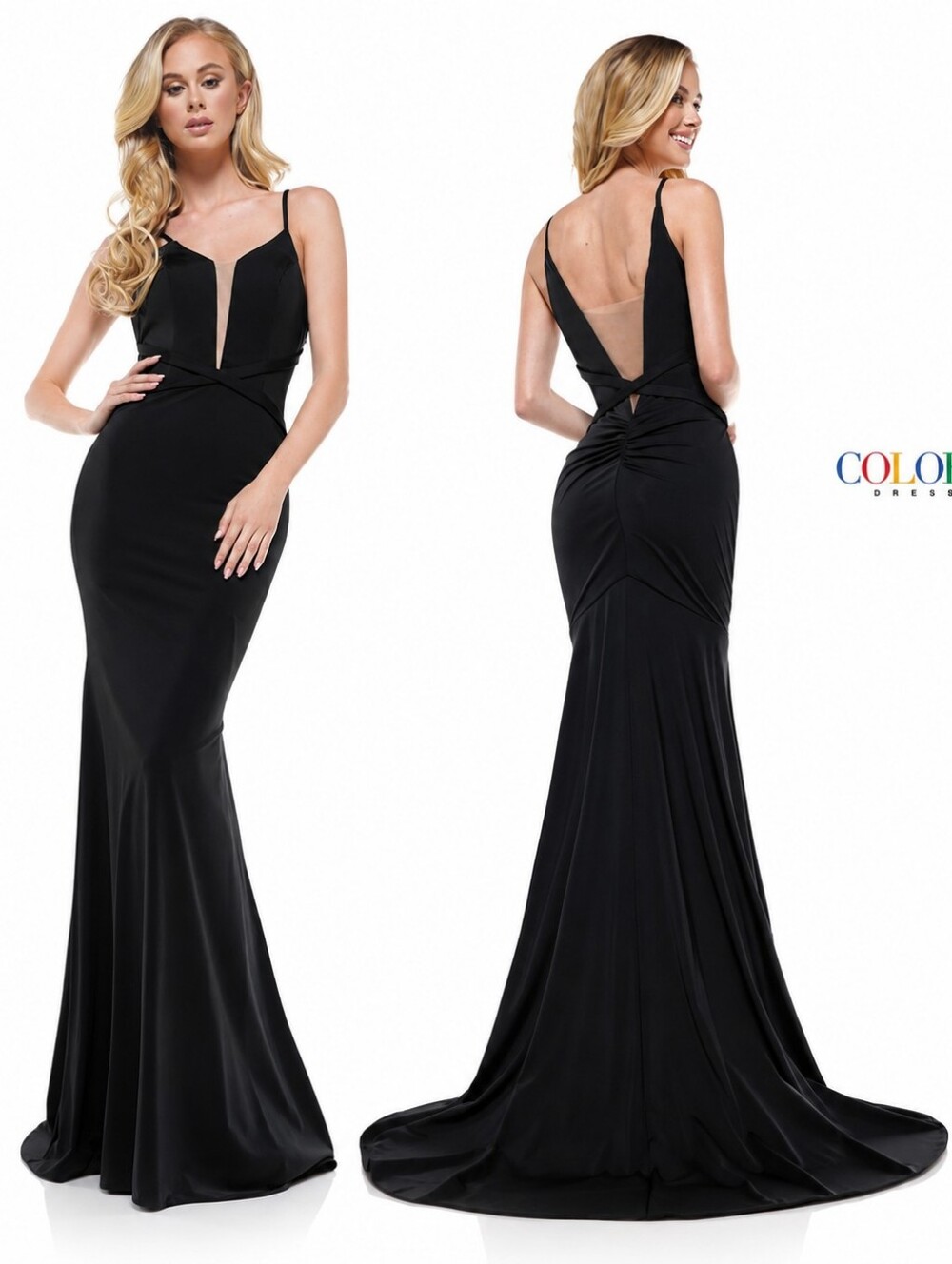 Colors Dress Black Spaghetti-Strap Formal Gown - Size 4
